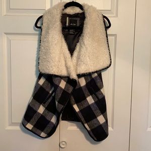 Navy Buffalo plaid vest. Size S. Brand Me Jane